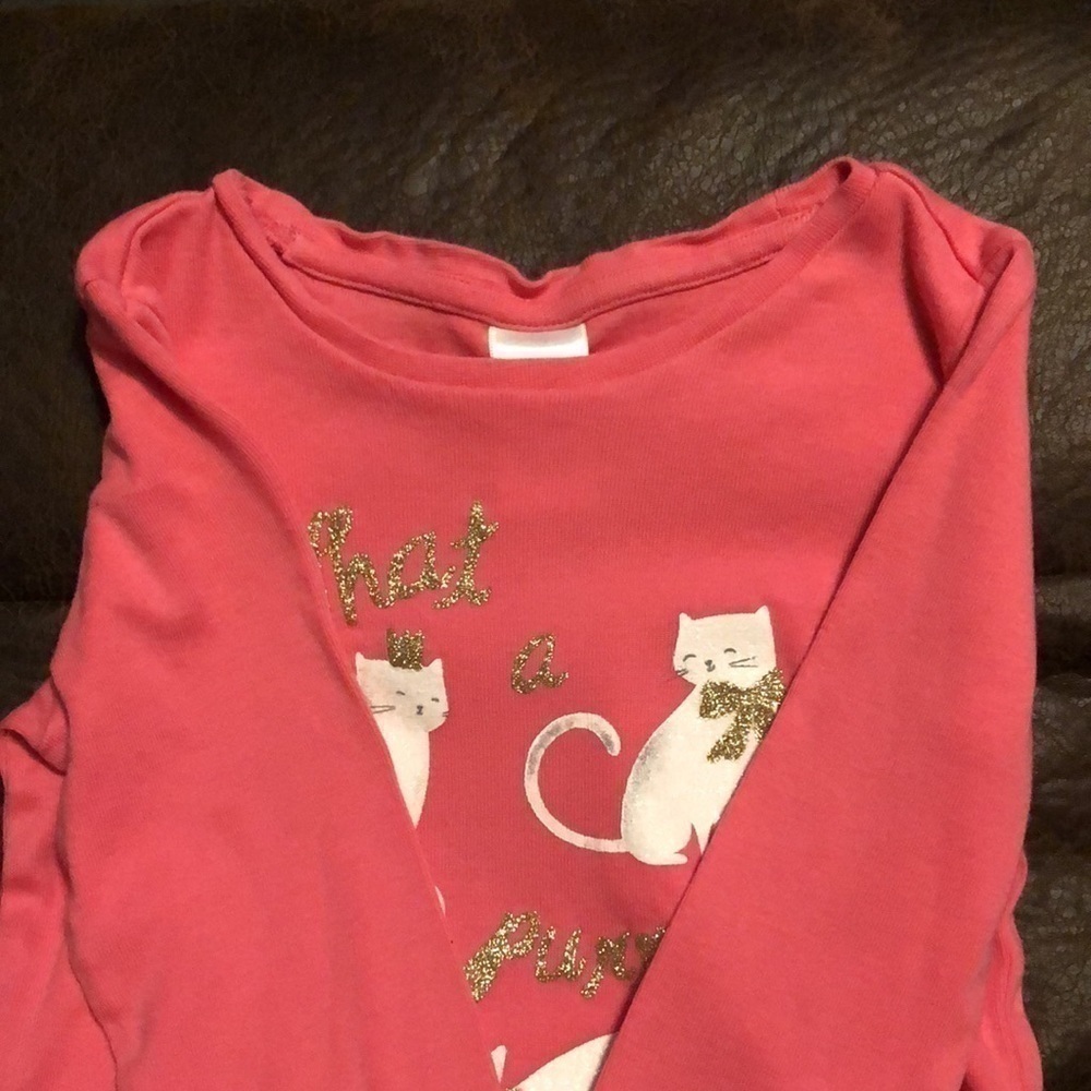 5/$25 Gymboree size 4 pink long sleeve shirt. Cat graphic - Picture 4 of 7